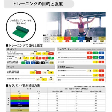 ディーアンドエム D＆M　セラバンド THERBAND セラバンド 5.4m 強度レベル+1 TB-3 グリーン 詳細2(ALT)