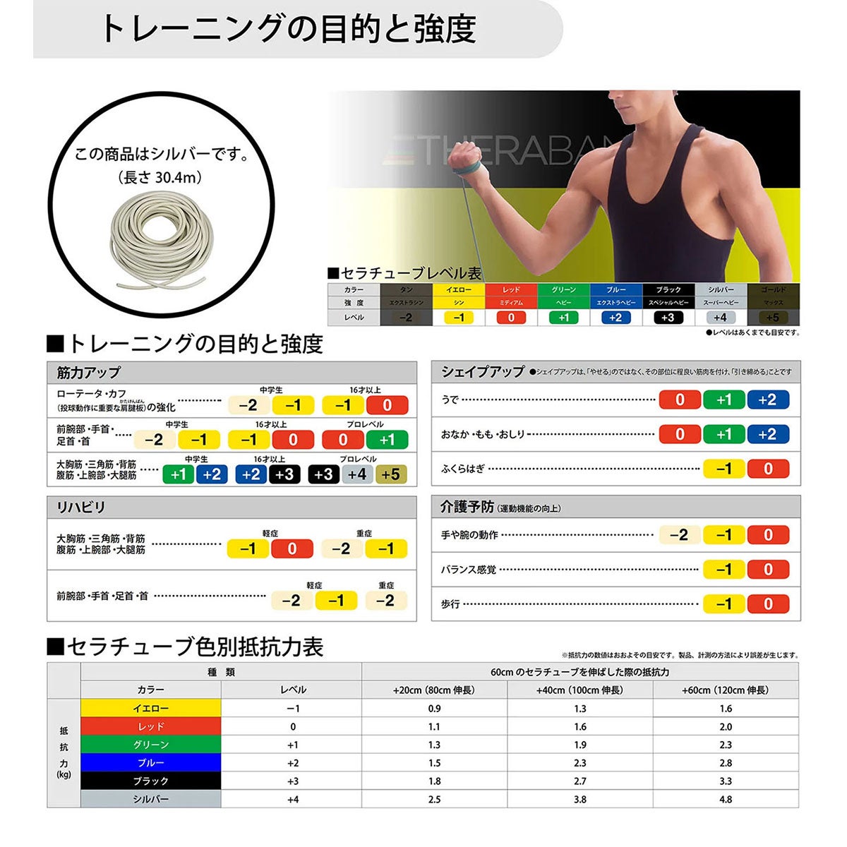 ディーアンドエム D＆M　セラバンド THERBAND セラチューブ 30.4m 強度レベル+4 TT-16 グレー 詳細2(ALT)