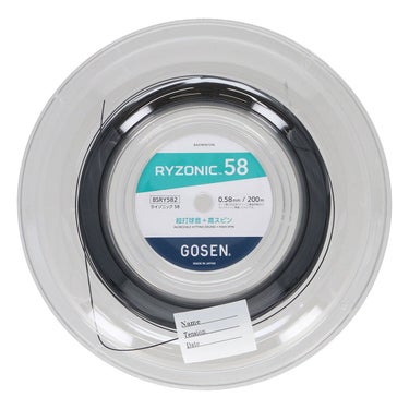 ゴーセン GOSEN　RYZONIC58 ライゾニック58 ロール ブラック　バドミントンガット BSRY582BK ブラック（BK）