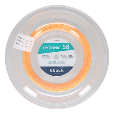 ゴーセン GOSEN　RYZONIC58 ライゾニック58 ロール オレンジ　バドミントンガット BSRY582OR オレンジ（OR）