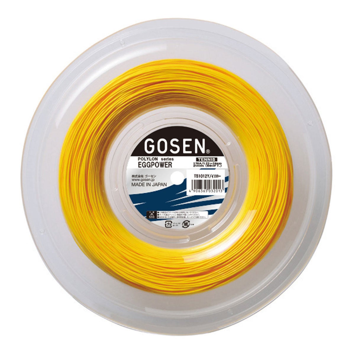 ゴーセン GOSEN　EGGPOWER 17 エッグパワー 17 ロール イエロー　テニスガット TS1012Y イエロー