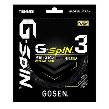 ゴーセン GOSEN　G-SPIN 3 16L ブラック　テニスガット TSGS30BK ブラック