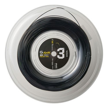 ゴーセン GOSEN　G-SPIN 3 17 ロール ブラック　テニスガット TSGS312BK　2021年モデル ブラック
