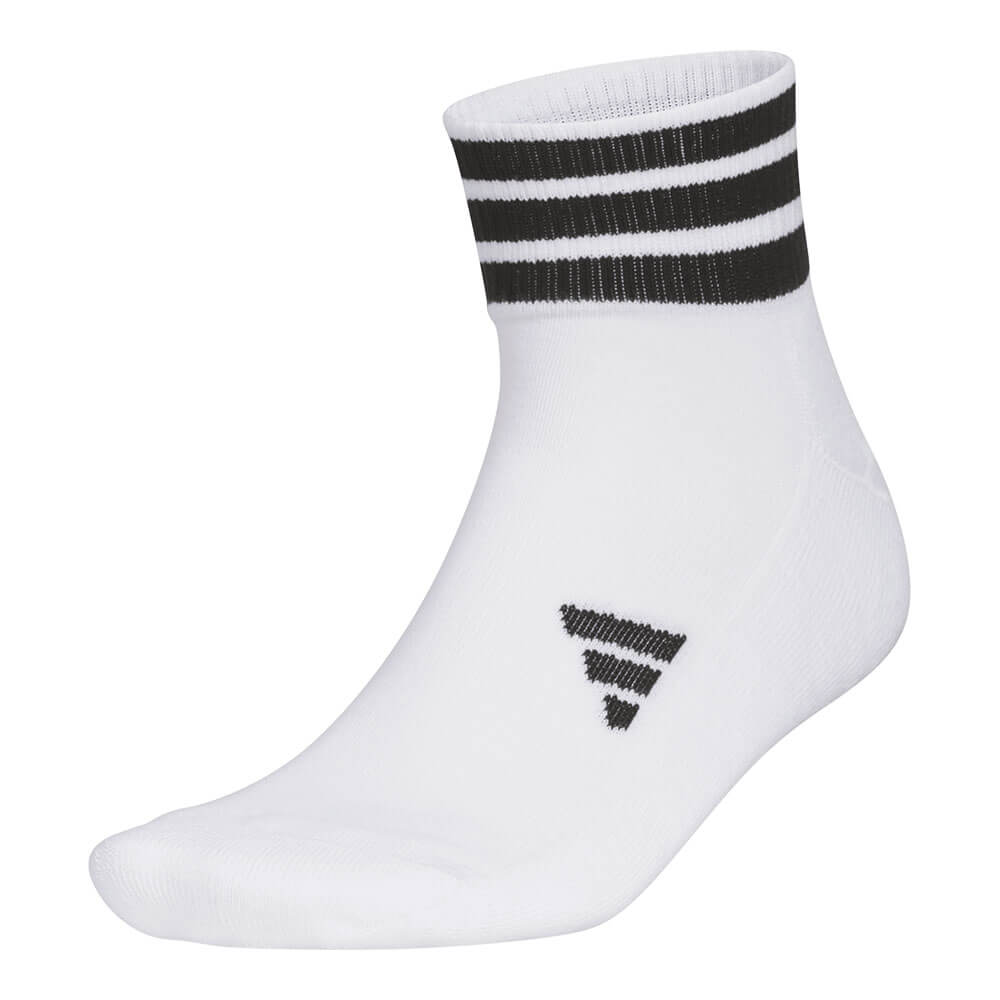アディダス adidas　レディース スリーストライプス アンクル ソックス TA742 KF0468 ホワイト/ブラック　2026年モデル