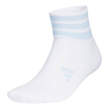 アディダス adidas　レディース スリーストライプス アンクル ソックス TA742 KF0469 ホワイト/クリスタルスカイ　2026年モデル ホワイト/クリスタルスカイ
