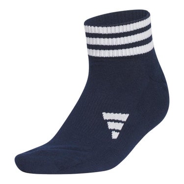アディダス adidas　レディース アンクル丈 スリーストライプス ソックス MGR64 JM0226 カレッジネイビー/ホワイト　2025年モデル カレッジネイビー/ホワイト