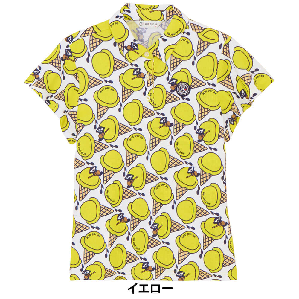 アンパスィ and per se　レディース COOL is COOL プリンテッドエアリードット 半袖 ポロシャツ AFS9636X7　2026年モデル 詳細11(ALT)