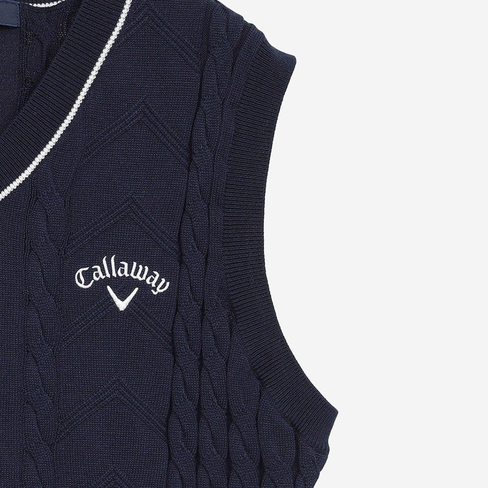 キャロウェイ Callaway　メンズ Vネック ケーブル ニット ベスト C25219100　2025年モデル 詳細9(ALT)