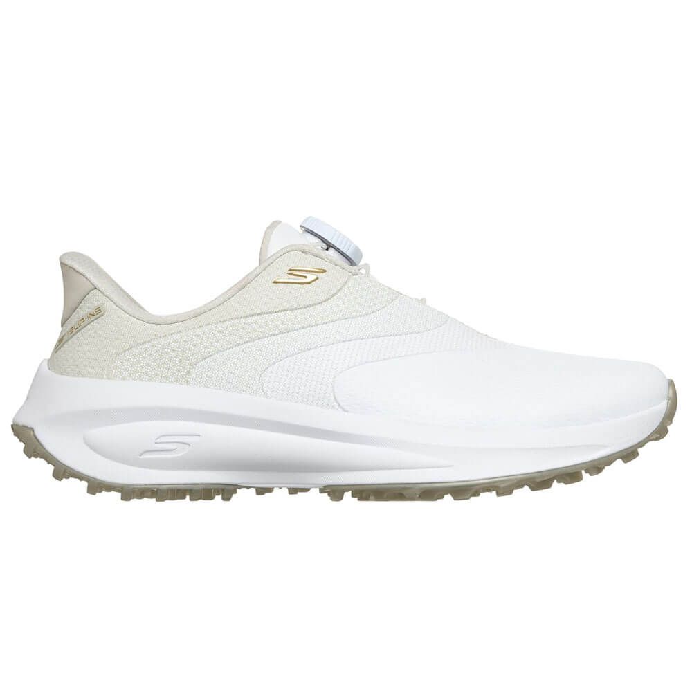 スケッチャーズ SKECHERS スリップインズ ウォータープルーフ フロー SI ツイストフィット レディース スパイクレス ゴルフシューズ 123149 ホワイト/ナチュラル 2026年モデル