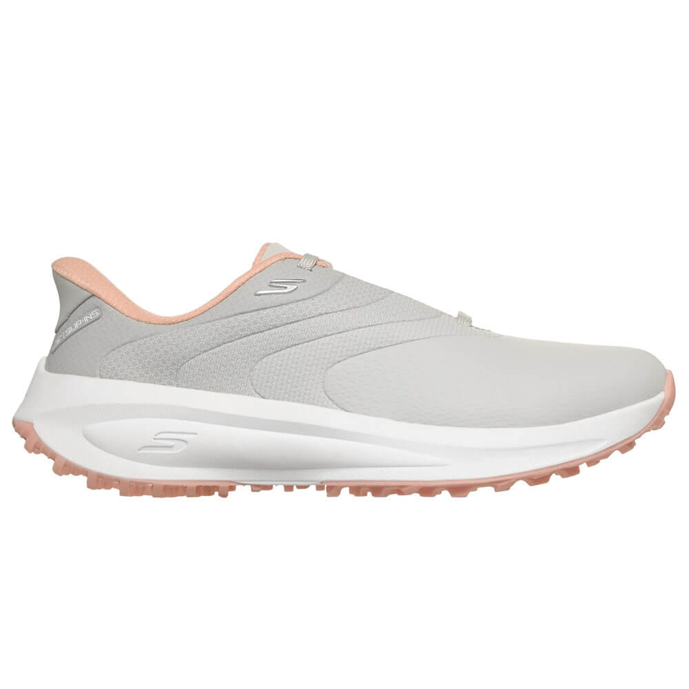 スケッチャーズ SKECHERS　スリップインズ ウォータープルーフ フロー SI　レディース スパイクレス ゴルフシューズ 123153 ライトグレー/ピンク　2026年モデル