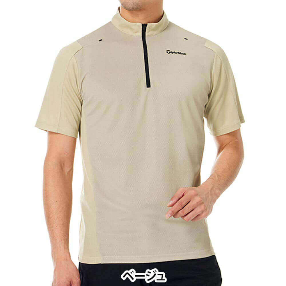 テーラーメイド TaylorMade　メンズ ソークール 半袖 ジップド モックネック シャツ TL768　2026年モデル 詳細2