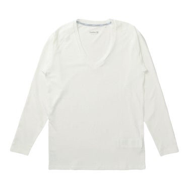 ハーレー Hurley　PHANTOM コールドメッシュ メンズインナー ロングスリーブVネックシャツ MGIW26111P　2026年モデル ホワイト