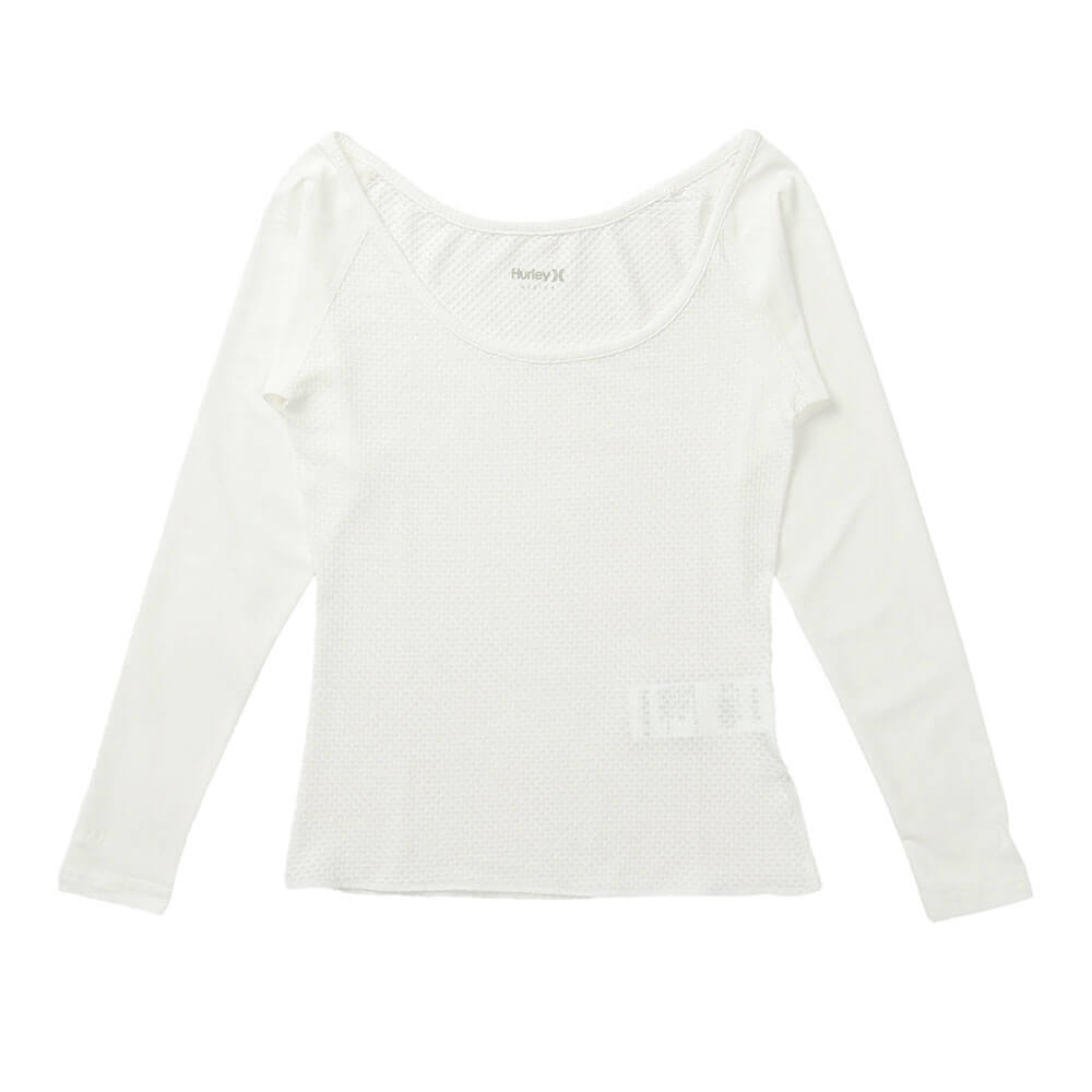 ハーレー Hurley　レディース PHANTOM コールドメッシュ レディースインナー ロングスリーブUネックシャツ WGIW26125P　2026年モデル ホワイト