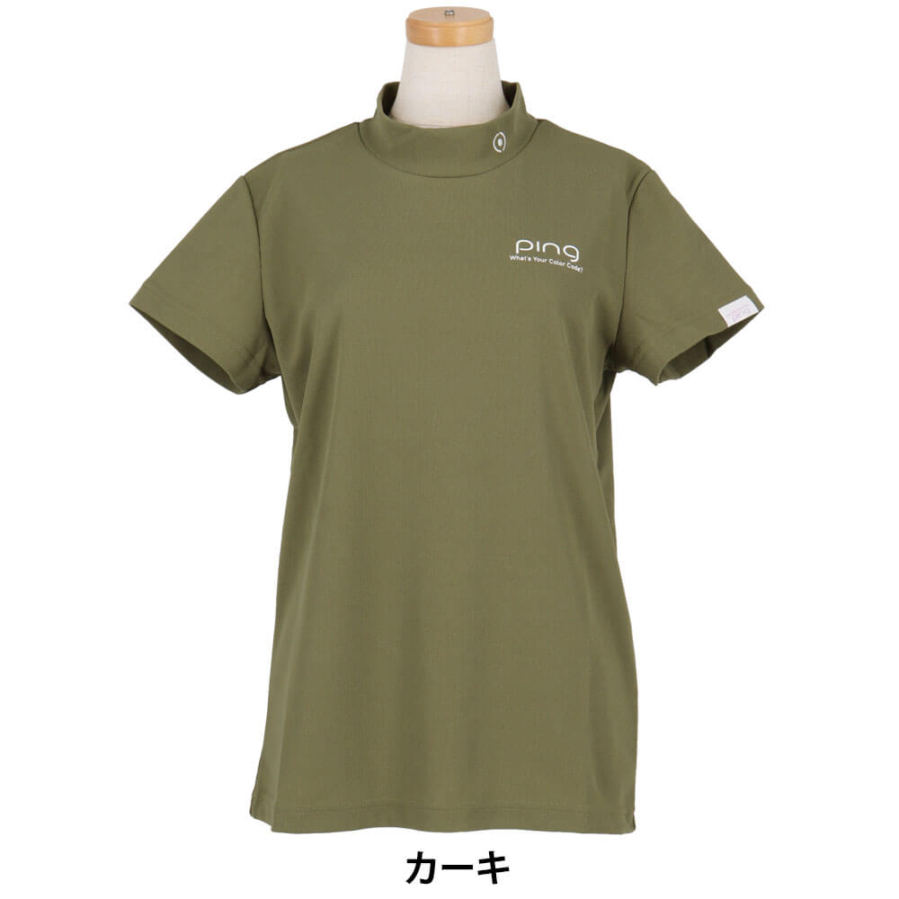 ピン PING　レディース PE 鹿の子 半袖 ハイネック シャツ 622-6167502　2026年モデル 詳細13