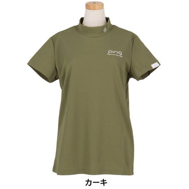 ピン PING　レディース PE 鹿の子 半袖 ハイネック シャツ 622-6167502　2026年モデル 詳細13