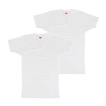 B.V.D. メンズ 2枚セット 鹿の子メッシュ Vネック 半袖 インナーシャツ EY544A2P