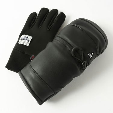 エビス eb's ARMA ZIP アルマジップ BLACK スキー スノーボードグローブ 2026-2027 手のひら側ディテール（防水・保温）