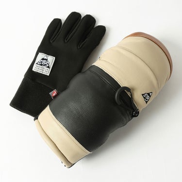 エビス eb's ARMA ZIP アルマジップ SIENNA/BEIGE スキー スノーボードグローブ 2026-2027 サイド形状（防水・保温）