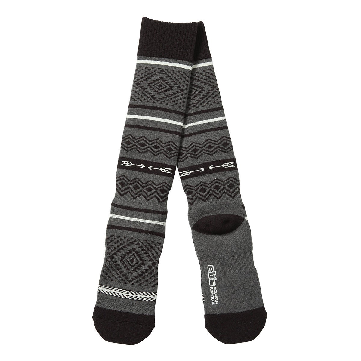 エビス eb's VERY WARM NATIVE ベリーウォーム ネイティブ BLACK ソックス 2026-2027 正面デザイン（ウェア）