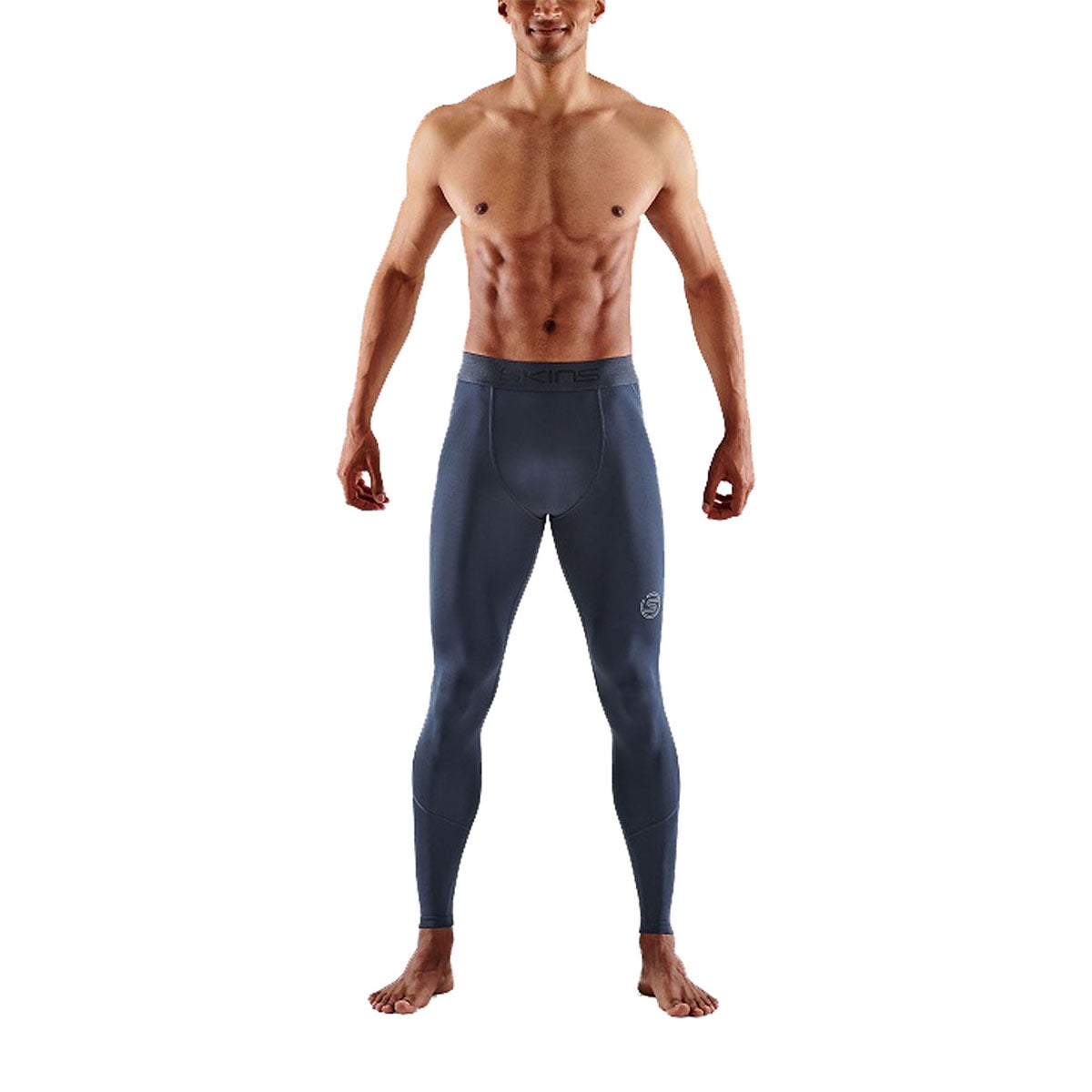 スキンズ SKINS SERIES-2 メンズ ロングタイツ ストレッチパンツ 18171210-098 2024年モデル 素材感のディテール（ランニング）