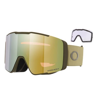 オークリー OAKLEY LINE MINER PRO L AF GREEN / PRIZM SAGE GOLD, PRIZM CLEAR ゴーグル 2026-2027 正面デザイン