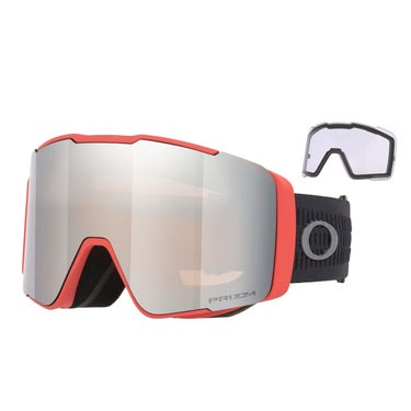 オークリー OAKLEY LINE MINER PRO L AF ラインマイナー プロ アジアンフィット ボーナスレンズ付き PINK / PRIZM BLACK, PRIZM CLEAR スキー スノーボードゴーグル 2026-2027 正面デザイン