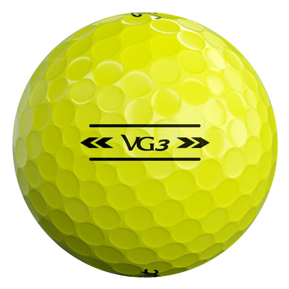 タイトリスト VG3 2022年モデル ゴルフボール レインボーパール 1ダース（12球入り） イエロー ボールデザイン ボールナンバーとロゴ