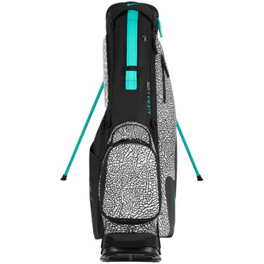ナイキ NIKE　エアマックス ライト スタンド キャディバッグ GF3018 039 ブラック/ウルフグレー/クリアジェイド ブラック/ジェイド 背面ストラップと収納部