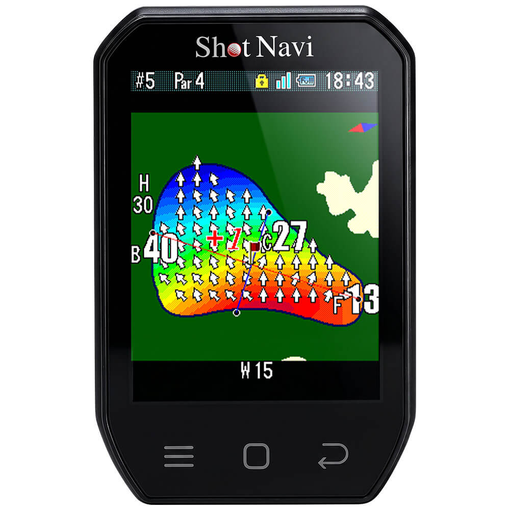 ショットナビ ハンディ型GPSゴルフナビ Shot Navi Granz Neo グランツ ネオ ブラック 本体正面