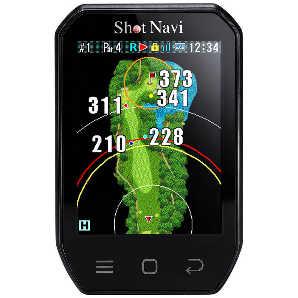 ショットナビ ハンディ型GPSゴルフナビ Shot Navi Granz Neo グランツ ネオ ブラック ディスプレイ表示
