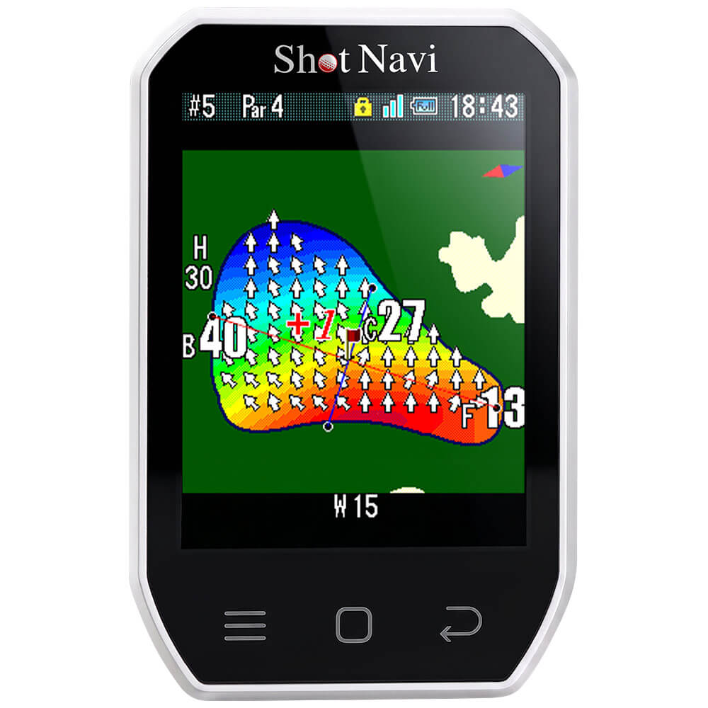 ショットナビ ハンディ型GPSゴルフナビ Shot Navi Granz Neo グランツ ネオ ホワイト 本体正面