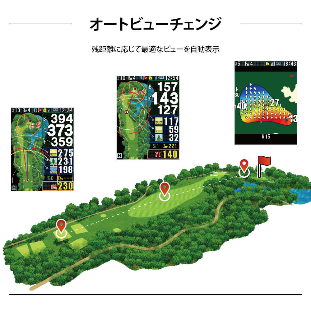ショットナビ ハンディ型GPSゴルフナビ Shot Navi Granz Neo グランツ ネオ ホワイト 本体正面