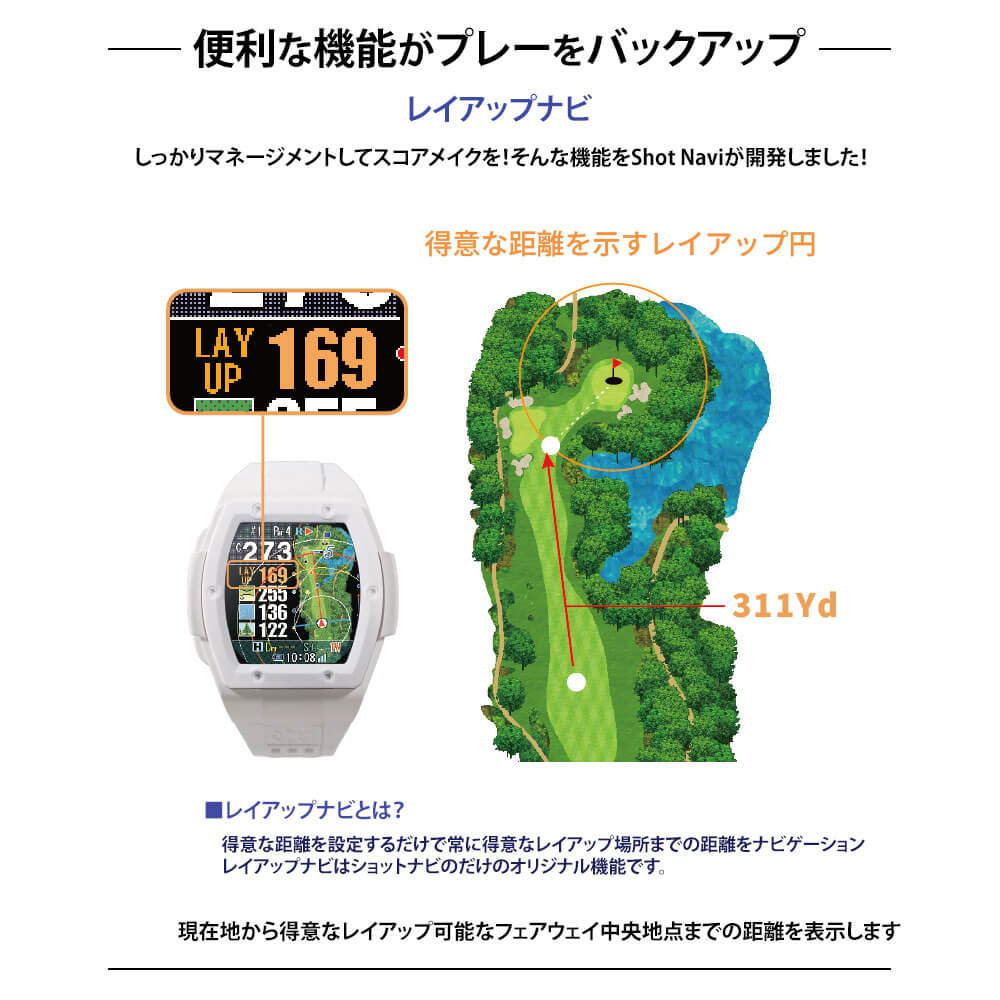 ショットナビ Shot Navi Crest G II クレスト G2 腕時計型GPSゴルフナビ ホワイト 付属品