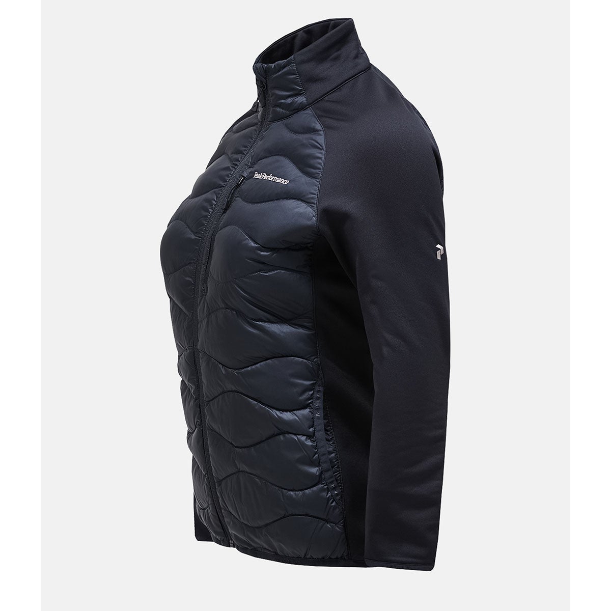 ピークパフォーマンス PEAK PERFORMANCE スキー スノーボードウェア ウィメンズ ヘリウムダウンハイブリッドジャケット W Helium Down Hybrid Jacket G79839-020 2026-2027 BLACK 側面デザイン