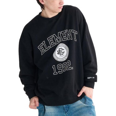 エレメント ELEMENT　COLLAGE CREW スウェットトレーナー BF022012 ブラック（FBK）