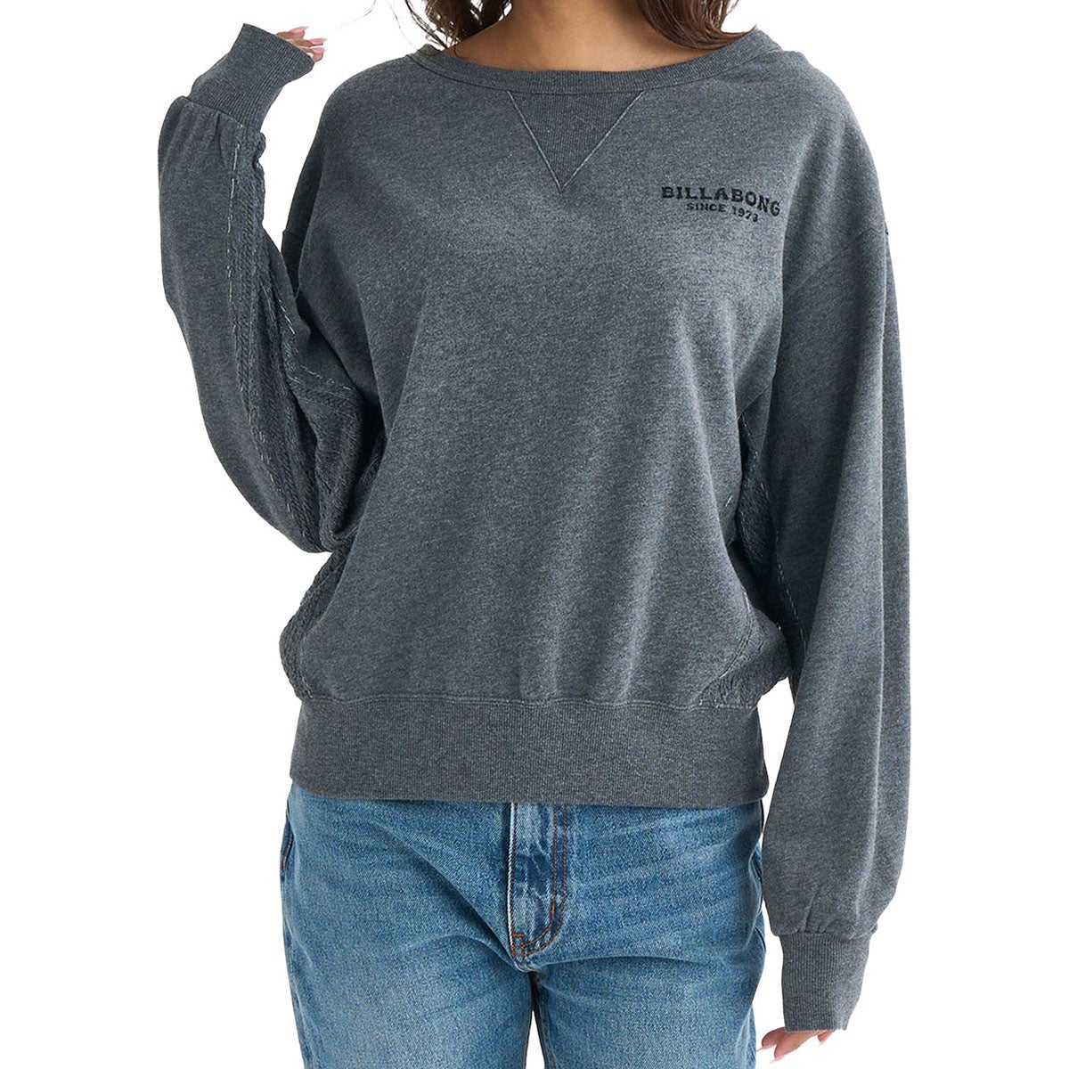 ビラボン BILLABONG　BOAT NECK LOOSE CROPPED CREW レディース トレーナー BF014003 詳細2
