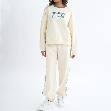 ビラボン BILLABONG TRIPLE PALMS SWEAT LONG PANTS レディース セットアップボトムス BF014707 アイボリーセットアップ全身着用正面