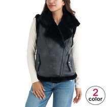 ビラボン BILLABONG　FAUX LEATHER MOUTON VEST レディース ベスト BF014750