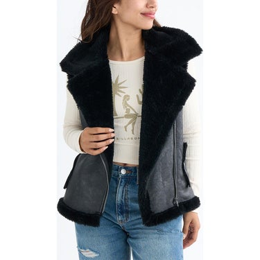ビラボン BILLABONG　FAUX LEATHER MOUTON VEST レディース ベスト BF014750 詳細4