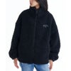 ビラボン BILLABONG FUR BOA STAND LIGHT JACKET ドローコード付き レディース ジップアップジャケット BF014760 ブラック着用正面