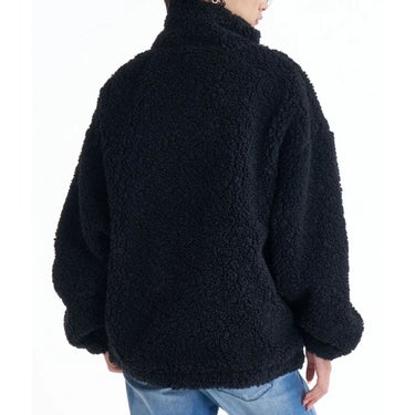 ビラボン BILLABONG FUR BOA STAND LIGHT JACKET ドローコード付き レディース ジップアップジャケット BF014760 ブラック着用背面