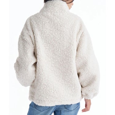 ビラボン BILLABONG FUR BOA STAND LIGHT JACKET ドローコード付き レディース ジップアップジャケット BF014760 ブラック背面ロゴディテール
