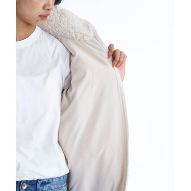 ビラボン BILLABONG FUR BOA STAND LIGHT JACKET ドローコード付き レディース ジップアップジャケット BF014760 アイボリー着用背面
