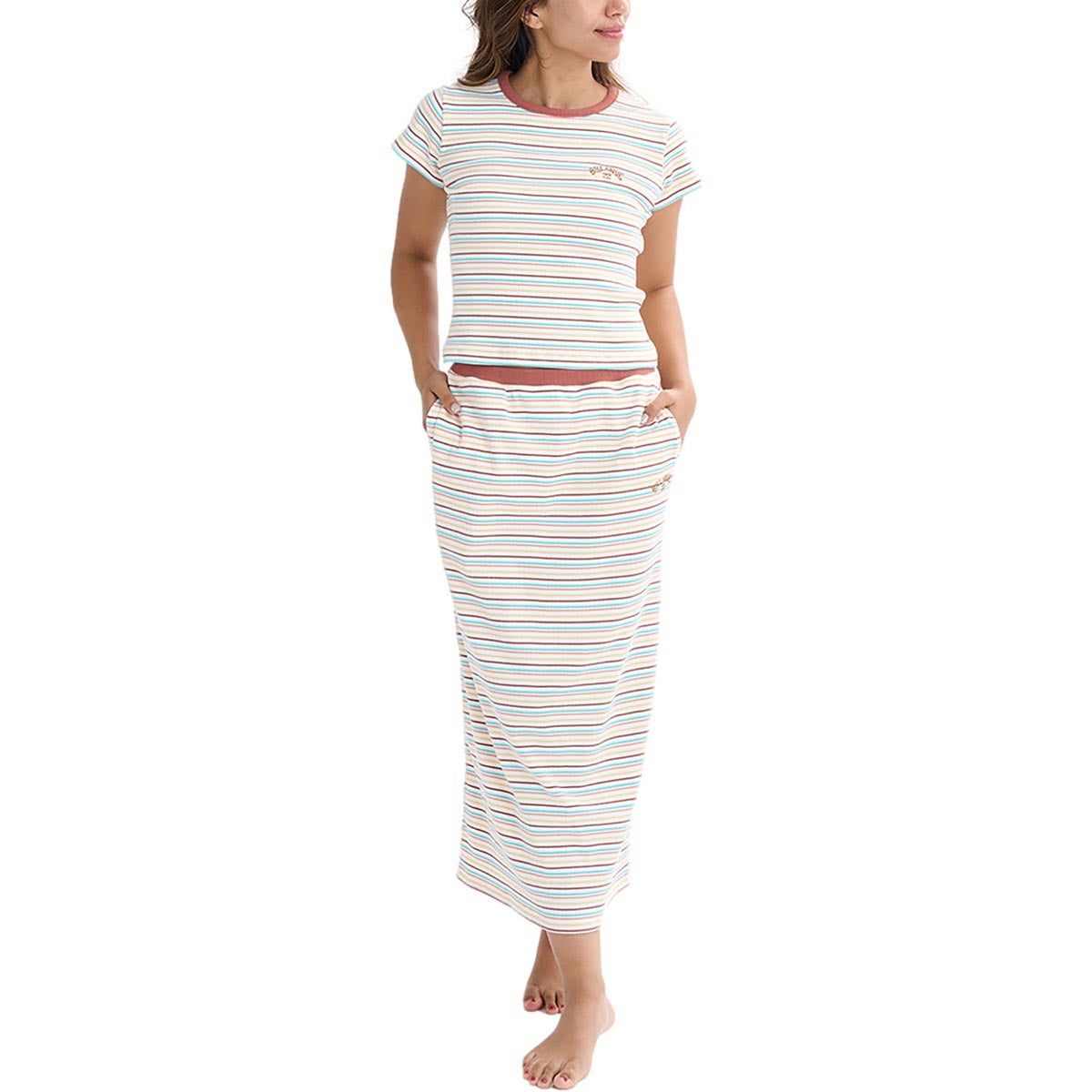 ビラボン BILLABONG　ARCH EMB RIB LONG SKIRT レディース スカート BF01C602 マルチカラー（MUL）