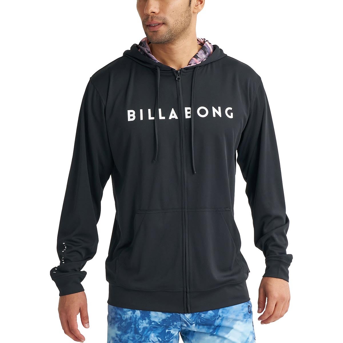 ビラボン BILLABONG　Zip Rash Guard ジップアップラッシュガード BG01A850 BLACK（BLK）