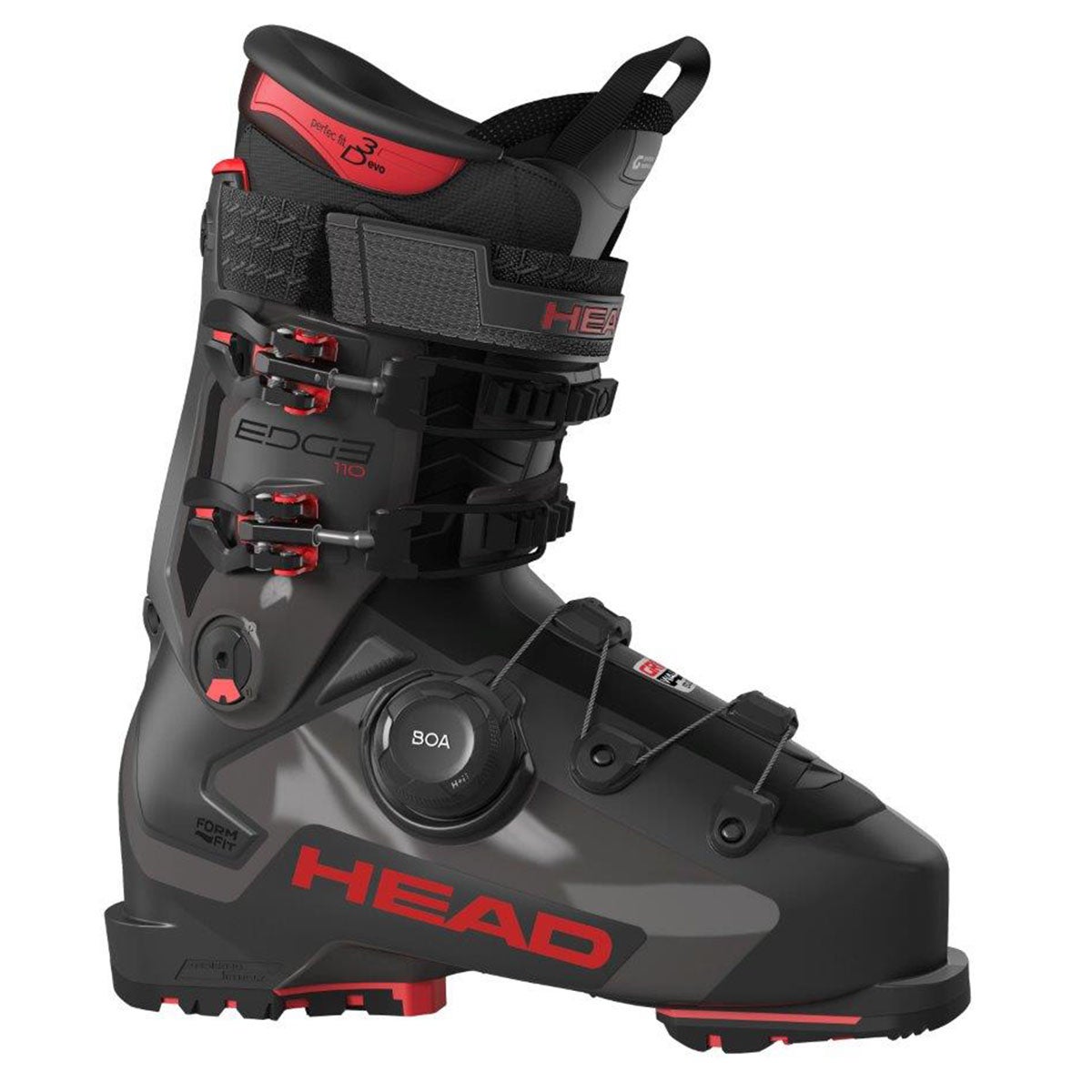 ヘッド HEAD EDGE 110 HV GW BOA エッジ 110 HV GW BOA ANTHRACITE/RED スキーブーツ 2026-2027 ブラック レッド スキーブーツ 商品側面