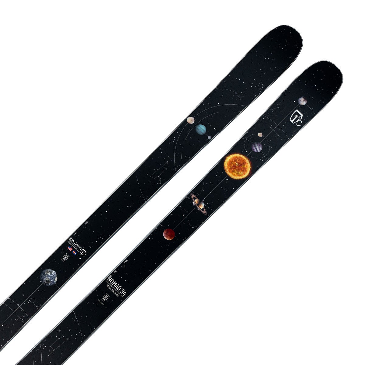 アイスランティック ICELANTIC Nomad 94 ノマド 94 スキー板 単品 2026-2027 ブラック 惑星グラフィック スキー板斜め