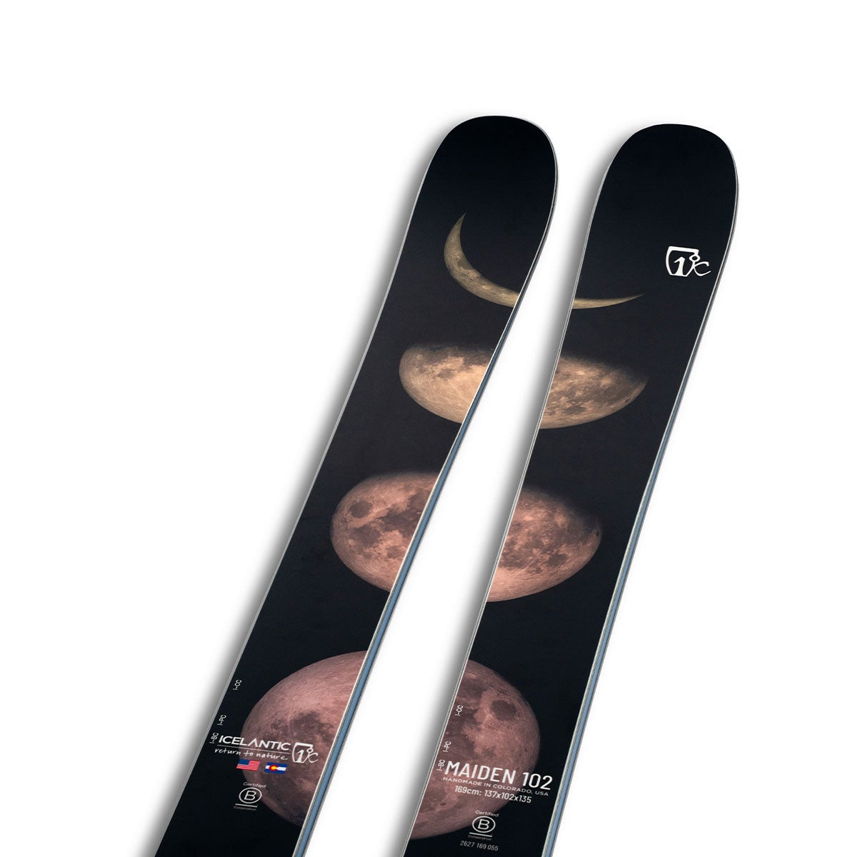 アイスランティック ICELANTIC　Maiden 102 メイデン 102　スキー板 単品 2026-2027 スキー板 トップシート先端部アップ
