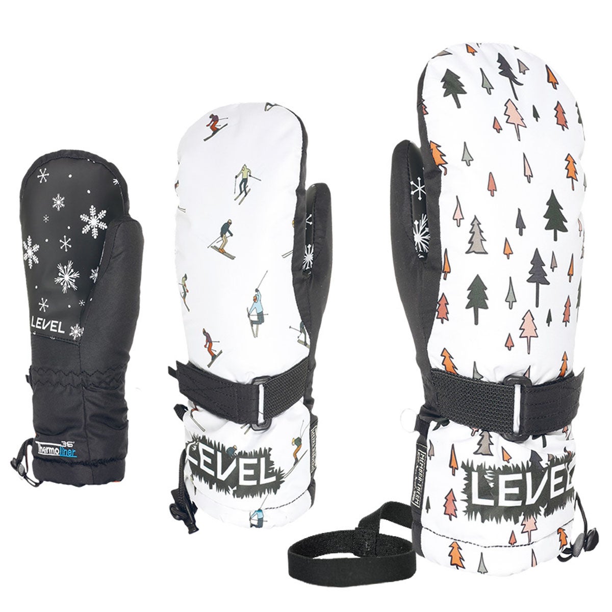 レベル LEVEL ミット JUNIOR MITT 4153JM_PKWT ジュニア スキー スノーボードグローブ 2025-2026 ピンク ホワイト ジュニアミトン 掌側と甲側