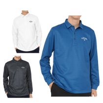 キャロウェイ Callaway　メンズ 裏起毛 千鳥プリント 長袖 ポロシャツ C25233115　2025年モデル
